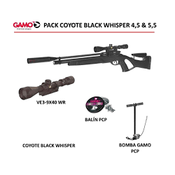 Pack Gamo PCP Coyote Black Whisper + Visor 3-9x40 WR + Bomba + Balínes PCP