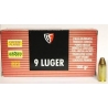 Cartcuhos Fiocchi del 9 luger troncoconica semiblindada de 100 grains.